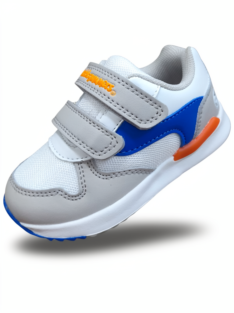 Tenis Bubblegummers Geométrico Gris Naranja