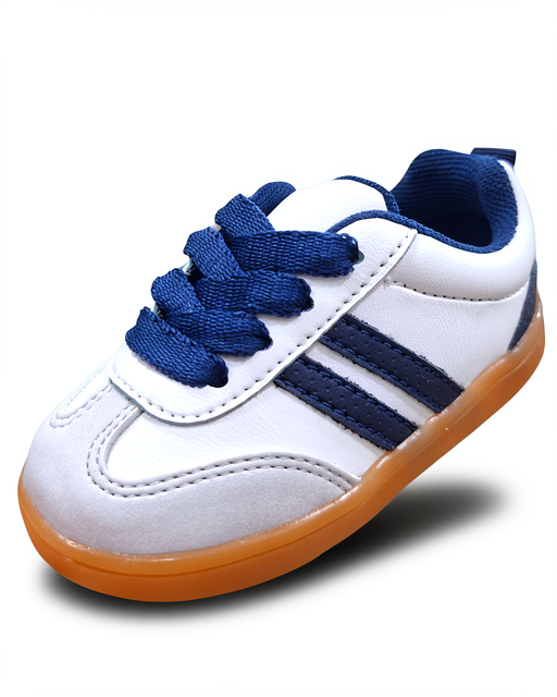 Tenis Tiny Steps Blanco Cordón Azul