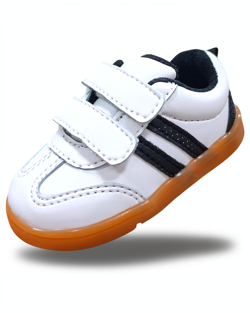 Tenis Tiny Steps Blanco Rayas Negras