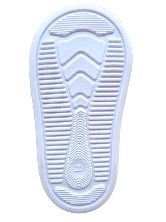 Suela de goma blanca antideslizante de tenis para niña Calzakids Moritas con diseño ergonómico y talla 20