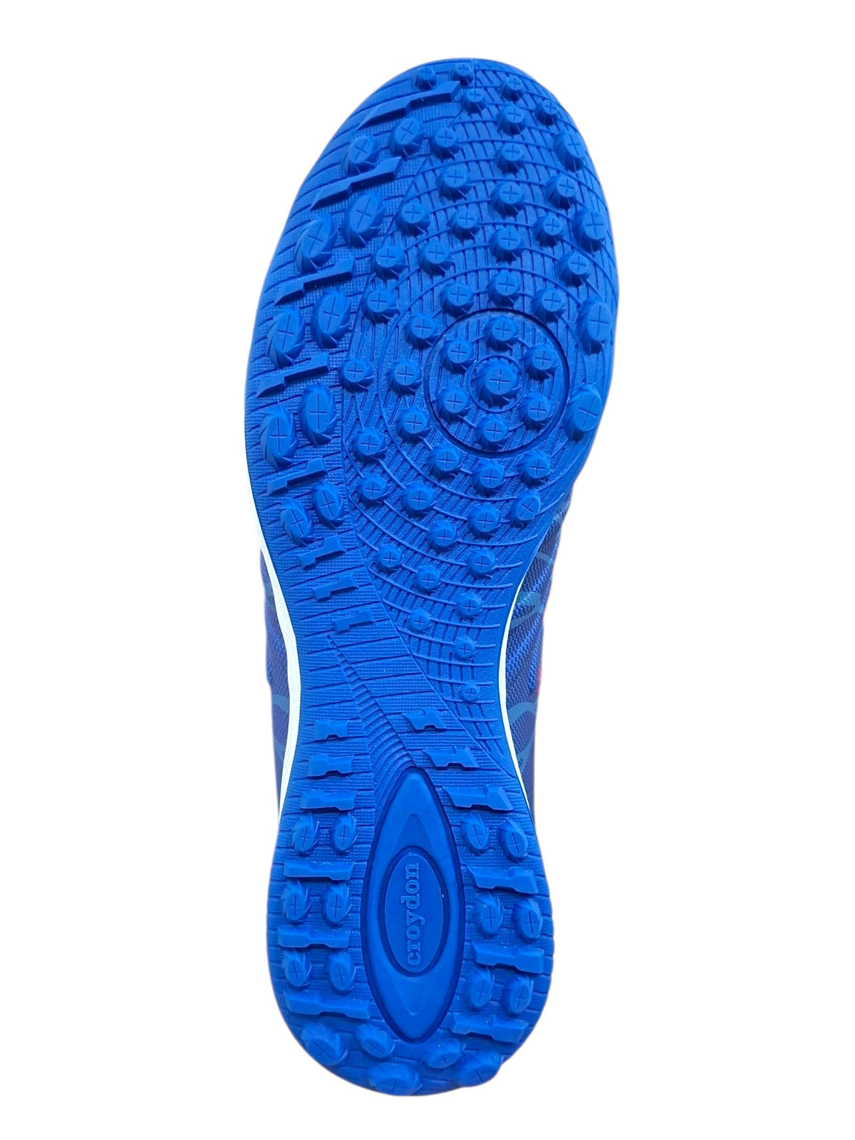 Suela de tenis de futbol Calzakids Moritas Croydon Evolution en color azul con tacos para cesped sintetico