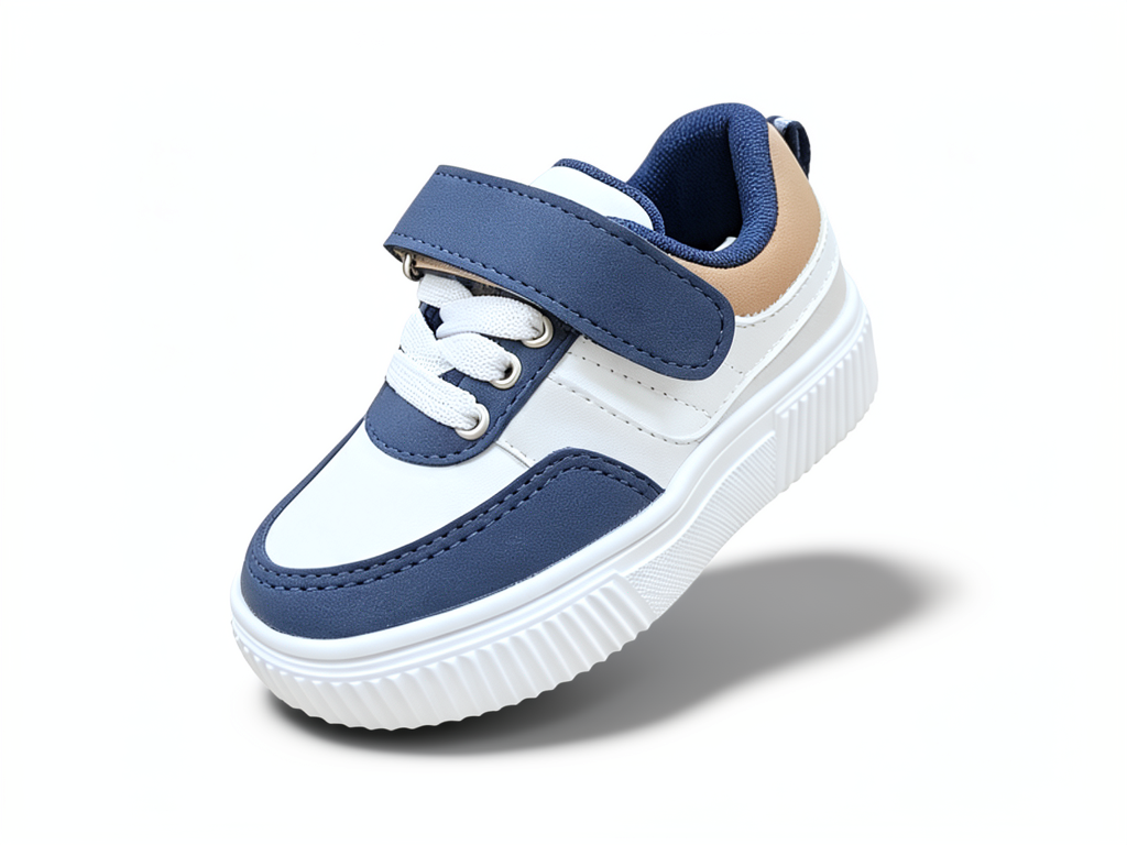Tenis Bucaramanga Plataforma Blanco Azul Camel