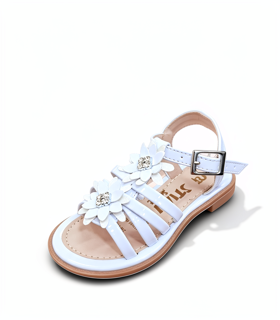 Sandalia Moritas Blanca Flores y Strass