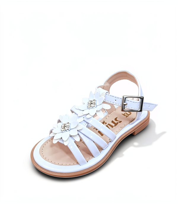 Sandalia Moritas Blanca Flores y Strass