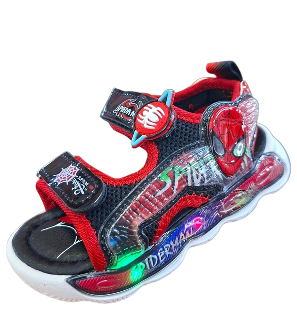 Sandalia Deportiva Spider-Man Rojo Negro con Luces